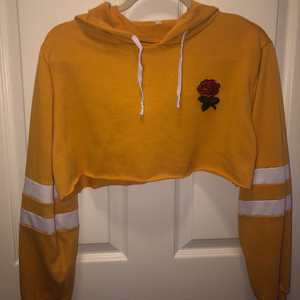 Yellow Cropped Rose Top